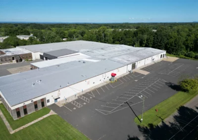 An aerial view of Stonewall Garage’s Heated Indoor Car storage facility in Enfield Connecticut