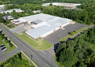 An aerial view of Stonewall Garage’s Indoor Car storage facility in Enfield Connecticut